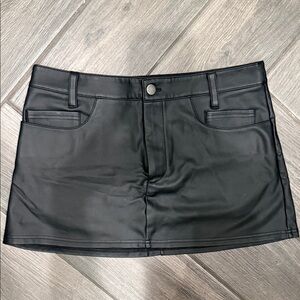 Black leather skirt